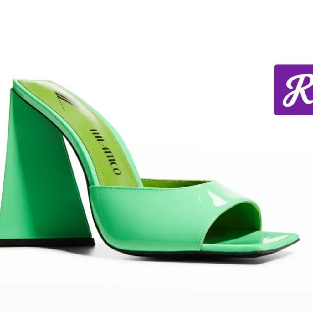 [the attico] BNIB Devon neon green mules #7